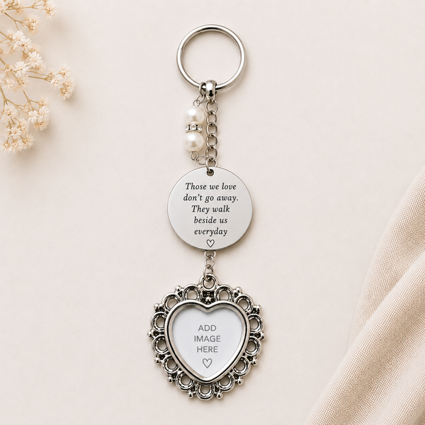 Memorial Heart Photo Keyring