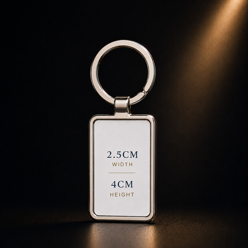 Personalised Rectangle Metal Keyring