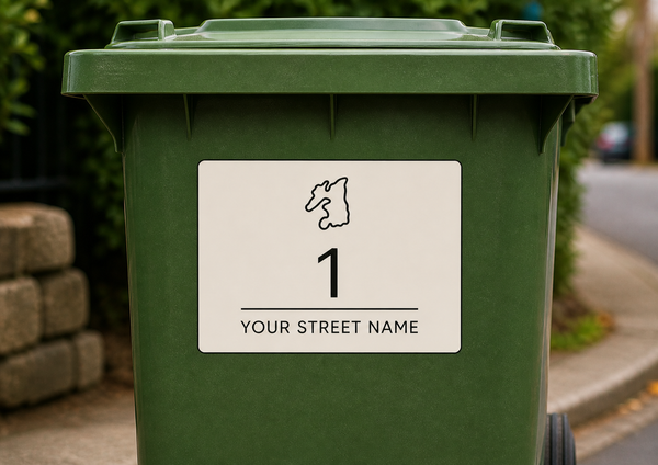 Personalised Wheelie Bin Decals – House Number & Street Name