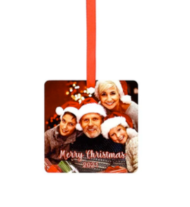 PRE-ORDER | Personalised Aluminium Square Christmas Decoration